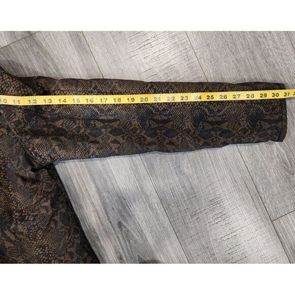 SELENE‎ Sport Womens Zip Jacket Small Brown Black Snake Skin Animal Print Hood - Picture 5 of 7